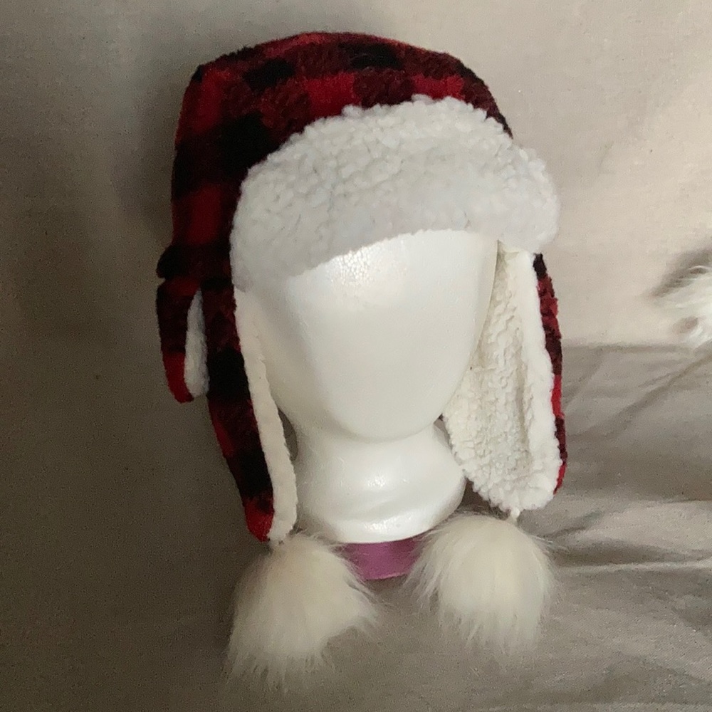 NWT The Children’s Place faux fur plaid trapper hat